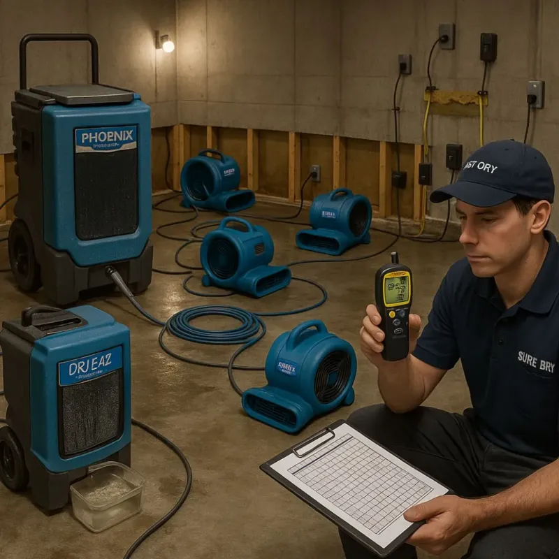 Structural Drying and Dehumidification process in Elgin, OK
